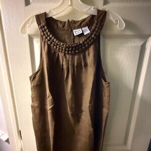 ALEXANDRA BARTLETT chocolate beaded shell top, L
